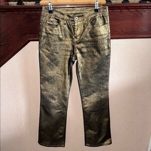 Boutique DGH Women’s Size 2 Gold Metallic Denim Jeans Festival Concert Vibes